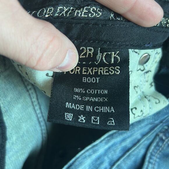Express Y2K Vintage Rerock4Express Bootcut Jeans Blue Size 2R - Picture 7 of 7